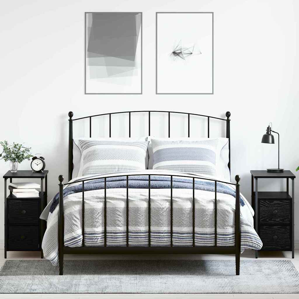 vidaXL Armario de Noche 2 uds. Roble negro 30 x 60 x 60 cm