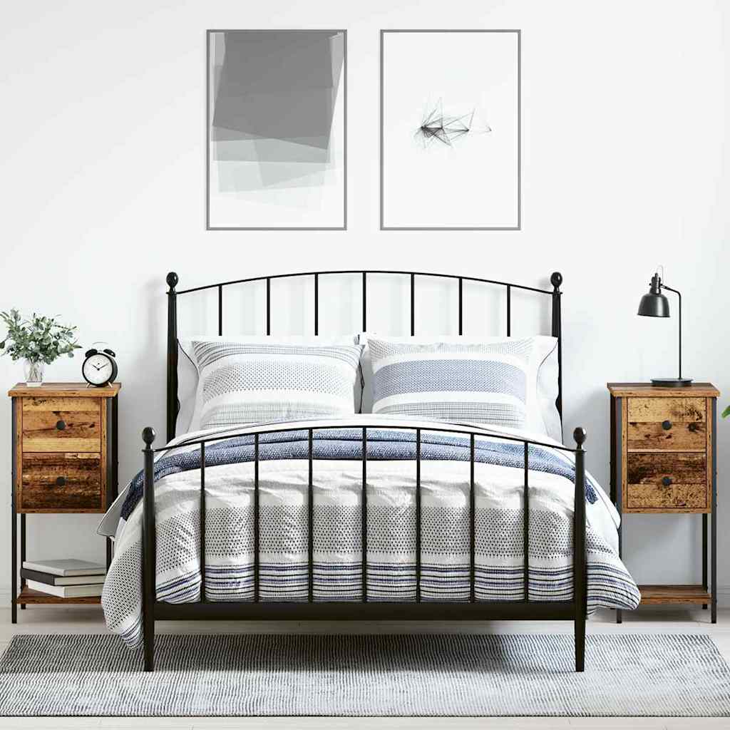 vidaXL Armario de Noche 2 uds. Madera vieja 32 x 42 x 70 cm