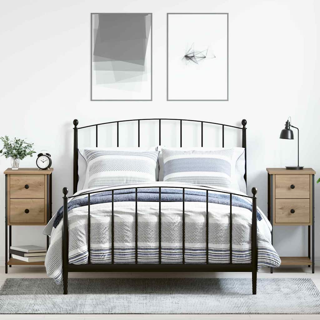 vidaXL Armario de Noche 2 uds. Roble artisan 32 x 42 x 70 cm