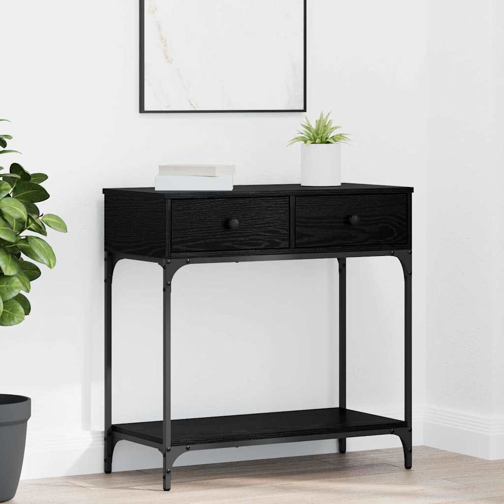vidaXL Mesa Consola Roble negro 75 x 34,5 x 75 cm Madera de ingeniería