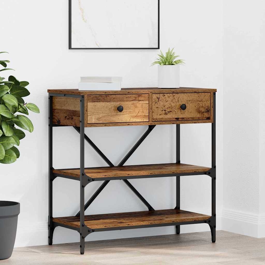 vidaXL Mesa Consola con cajón Marrón 75 x 34,5 x 75 cm Madera
