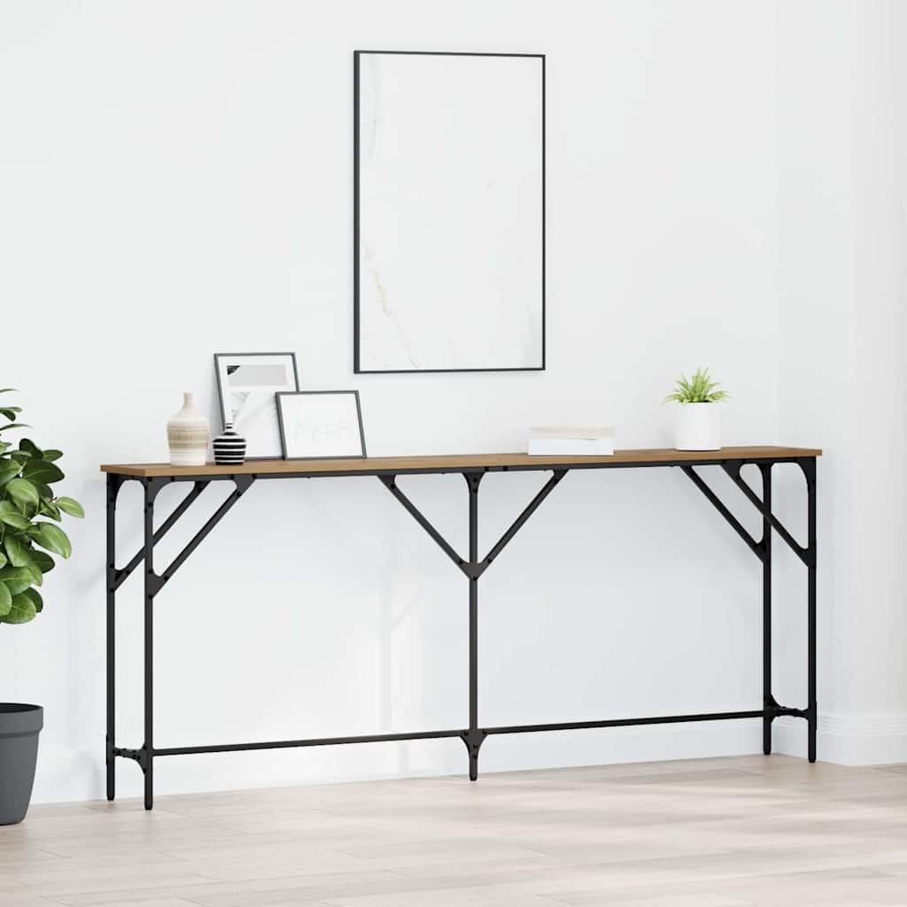 vidaXL Mesa Consola Roble artisan 180 x 23 x 75 cm
