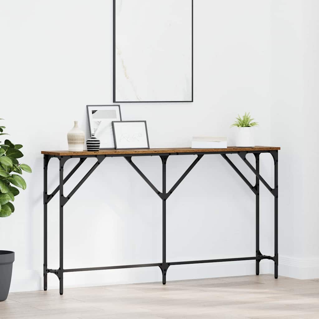 vidaXL Mesa Consola Madera Vieja 140 x 23 x 75 cm