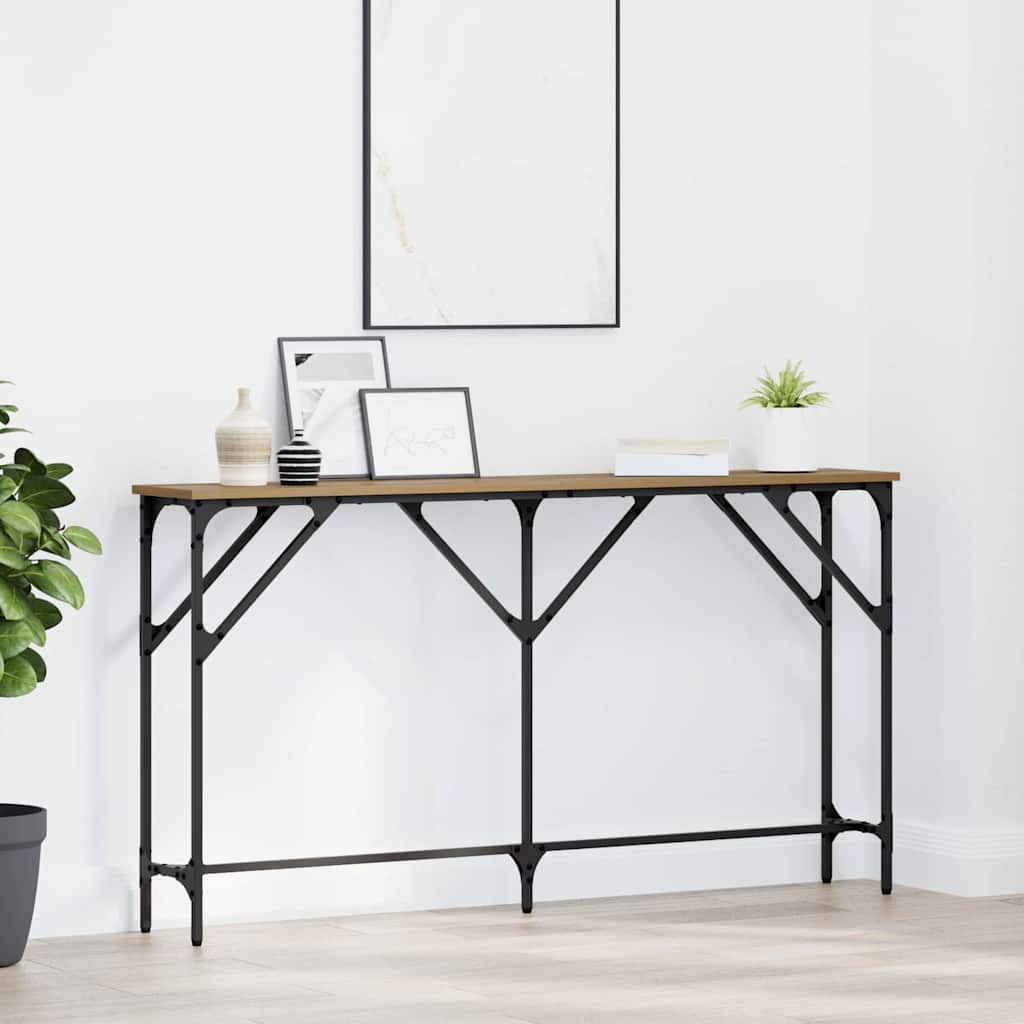 vidaXL Mesa Consola Roble artisan 140 x 23 x 75 cm