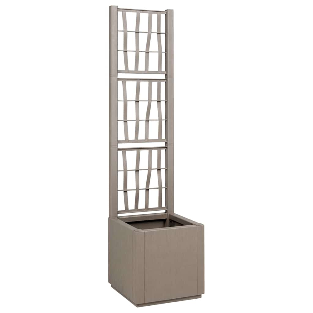 vidaXL Maceta de jardín con enrejado Marrón Claro 36 x 36 x 140 cm PP