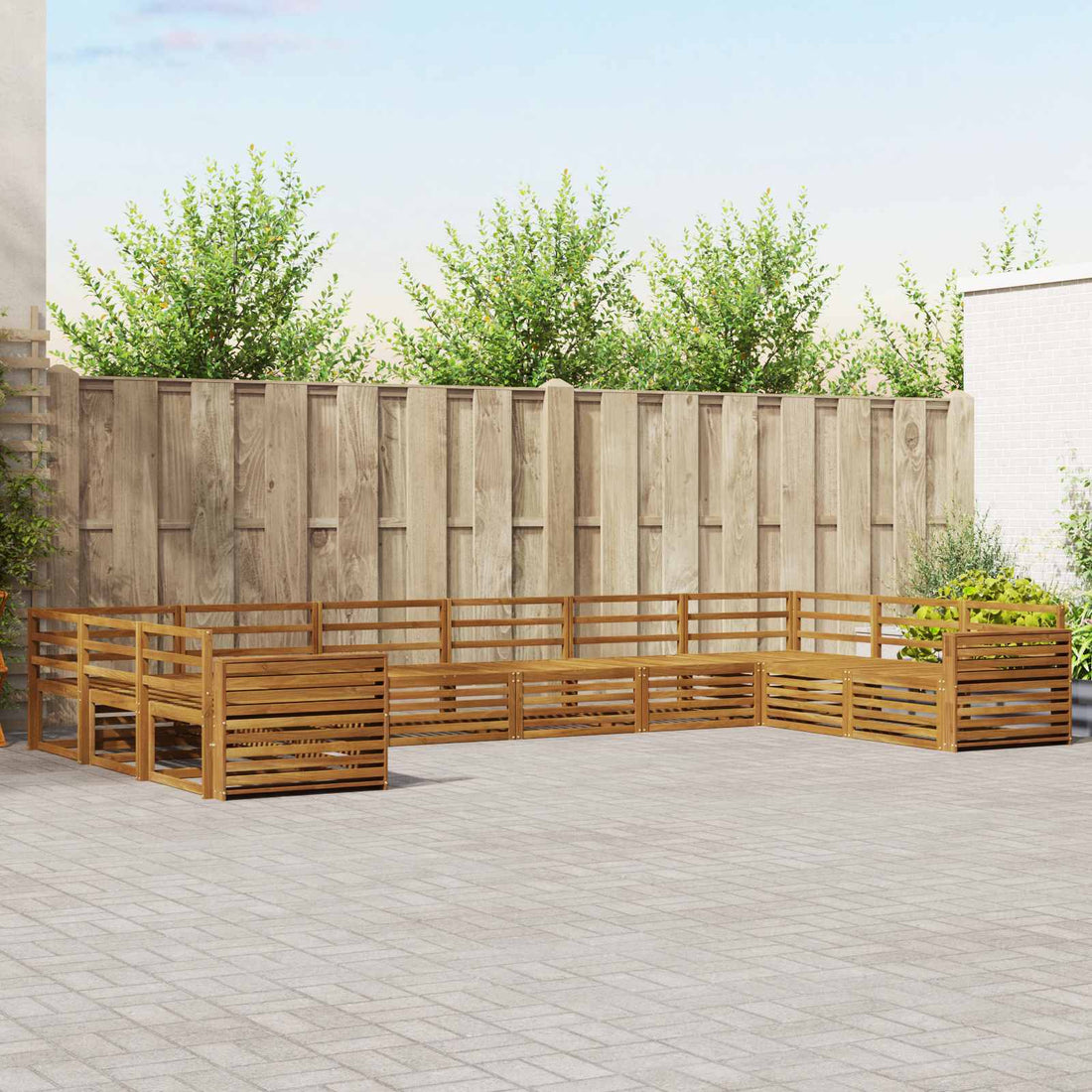vidaXL Juegos de sofás 6 uds. Natural Madera de Acacia Sólida