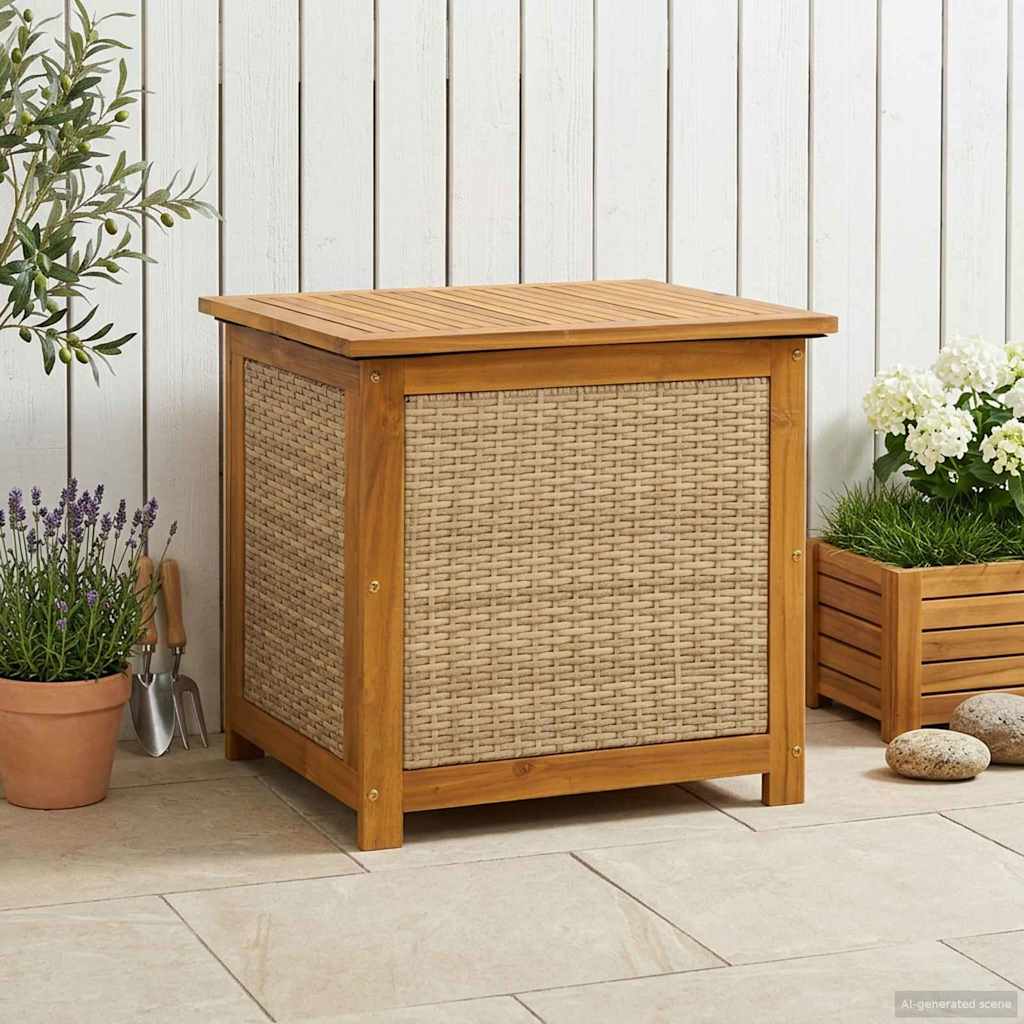 vidaXL Caja de Almacenamiento para Jardín 88 L Madera de Acacia Sólida