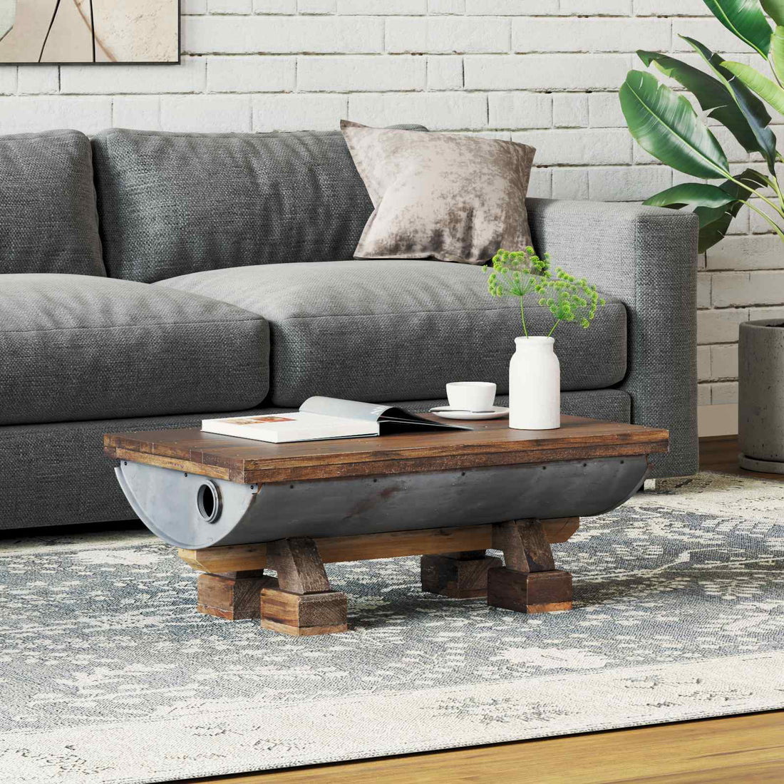 vidaXL Mesa de Café Natural 90 x 50 x 35 cm Madera