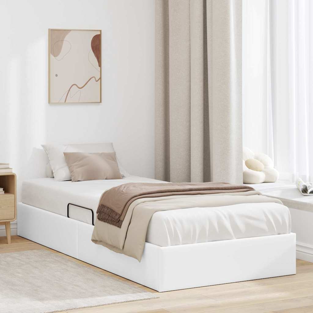 vidaXL Cama con almacenamiento Blanco Puro 100 x 190 cm