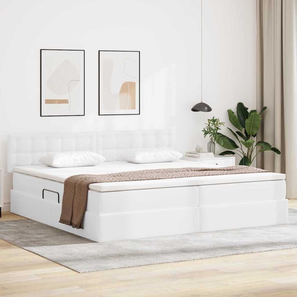 vidaXL Cama con almacenamiento y colchón Puro 200 x 200 cm