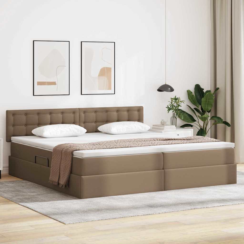vidaXL Cama con almacenamiento y LED con LED Gris Claro 200 x 200 cm