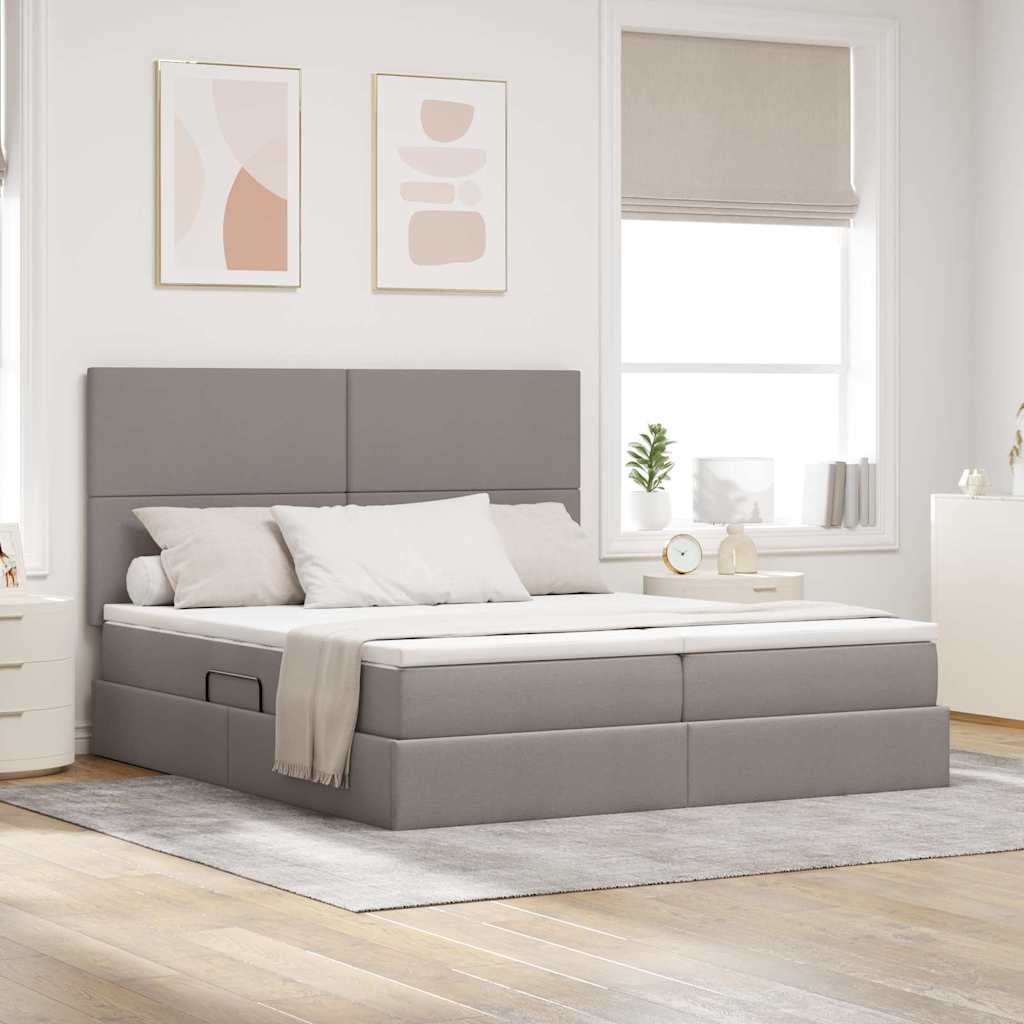 vidaXL Cama con almacenamiento con cabecera Topo 200 x 200 cm Tela