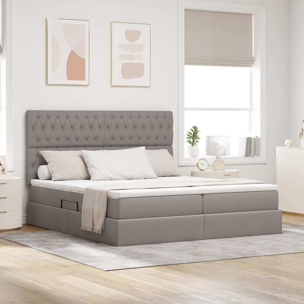 vidaXL Cama con almacenamiento con cabecera Topo 200 x 200 cm Tela