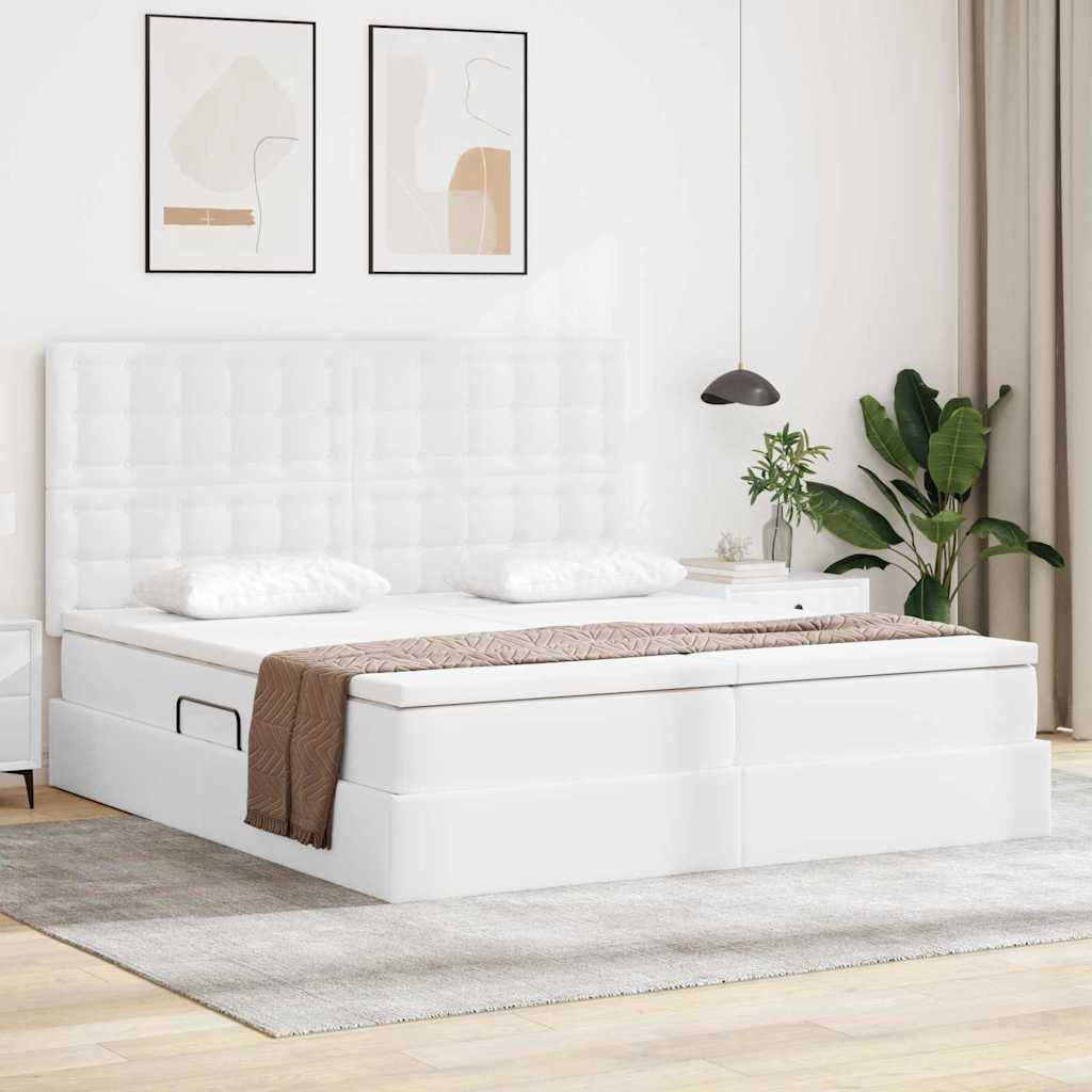 vidaXL Cama con almacenamiento y LED Puro 200 x 200 cm Cuero sintético