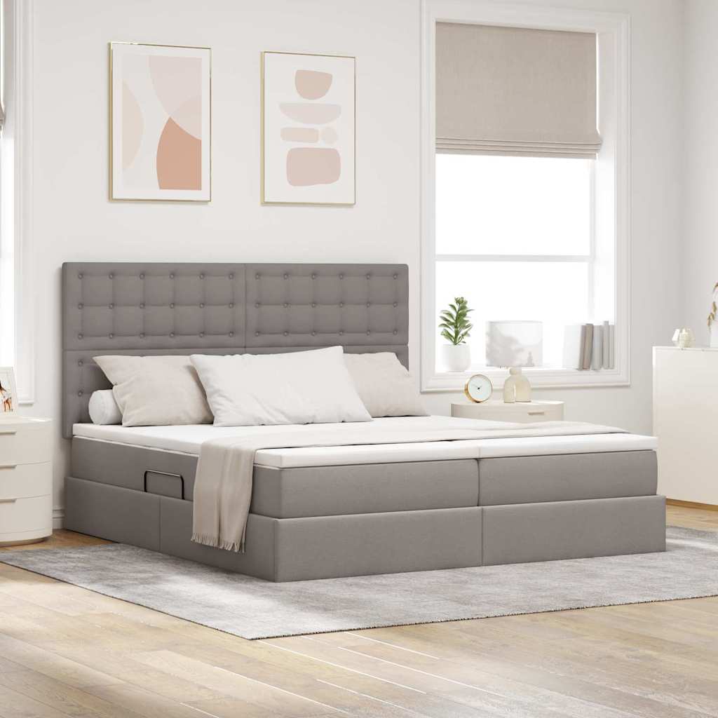 vidaXL Cama de almacenamiento LED con colchón Topo 200 x 200 cm Tela