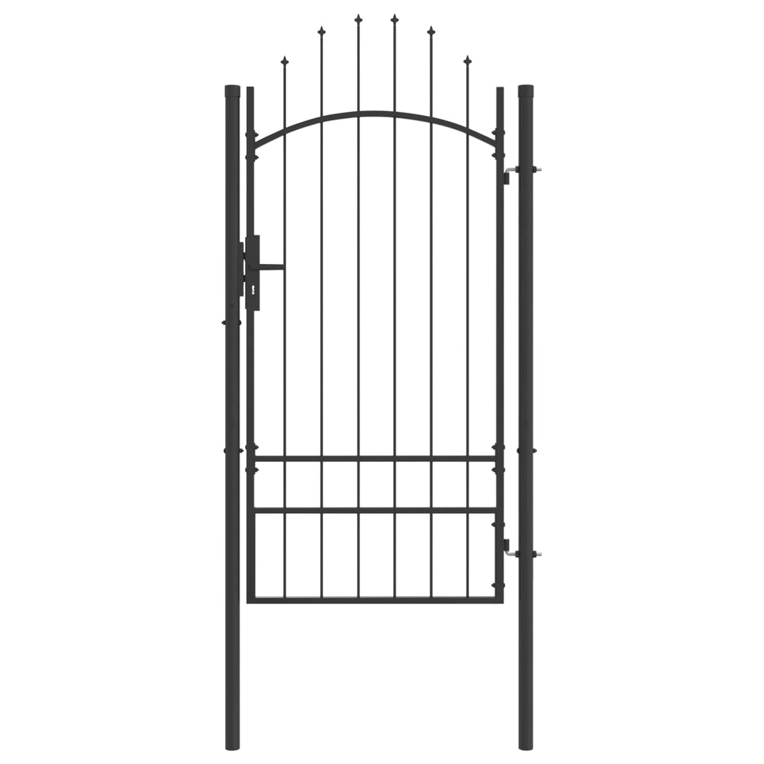 vidaXL Puerta de jardín WOERDEN 200 x 100 cm Acero Gris Con cerradura