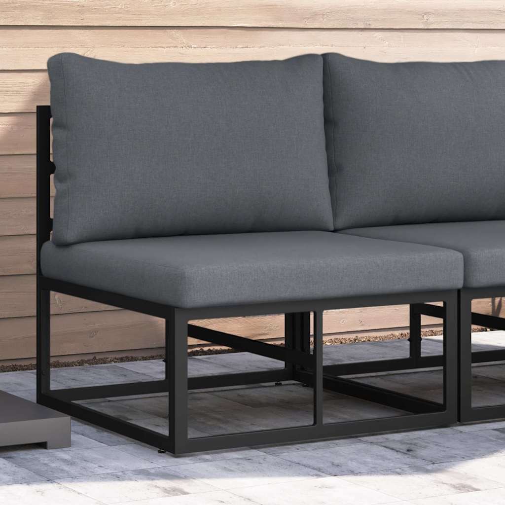 vidaXL Muebles de Exterior Metal Negro y Antracita 70 x 71,5 x 71 cm