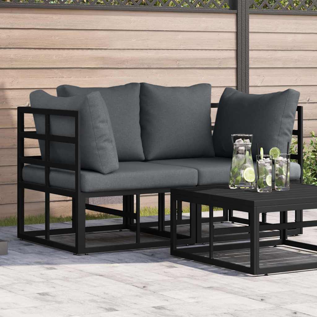 vidaXL 2 uds. Muebles de Exterior Metal Negro y Antracita