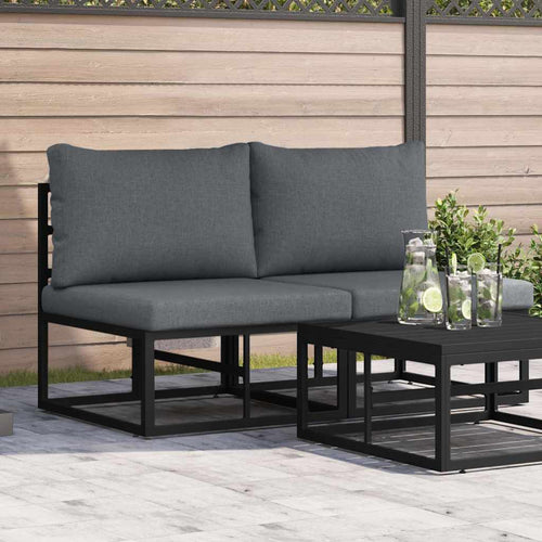 vidaXL 2 uds. Muebles de Exterior Metal Negro y Antracita