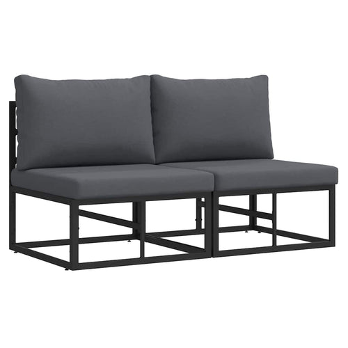 vidaXL 2 uds. Muebles de Exterior Metal Negro y Antracita (2)