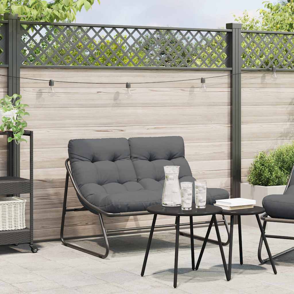 vidaXL Muebles de jardín Negro Acero con revestimiento en polvo