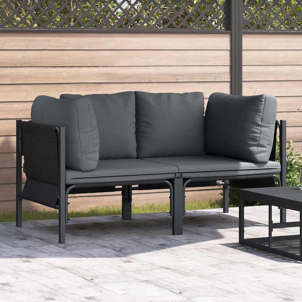 vidaXL Muebles de Exterior 2 Pieza Antracita 80 x 80 x 71 cm Acero