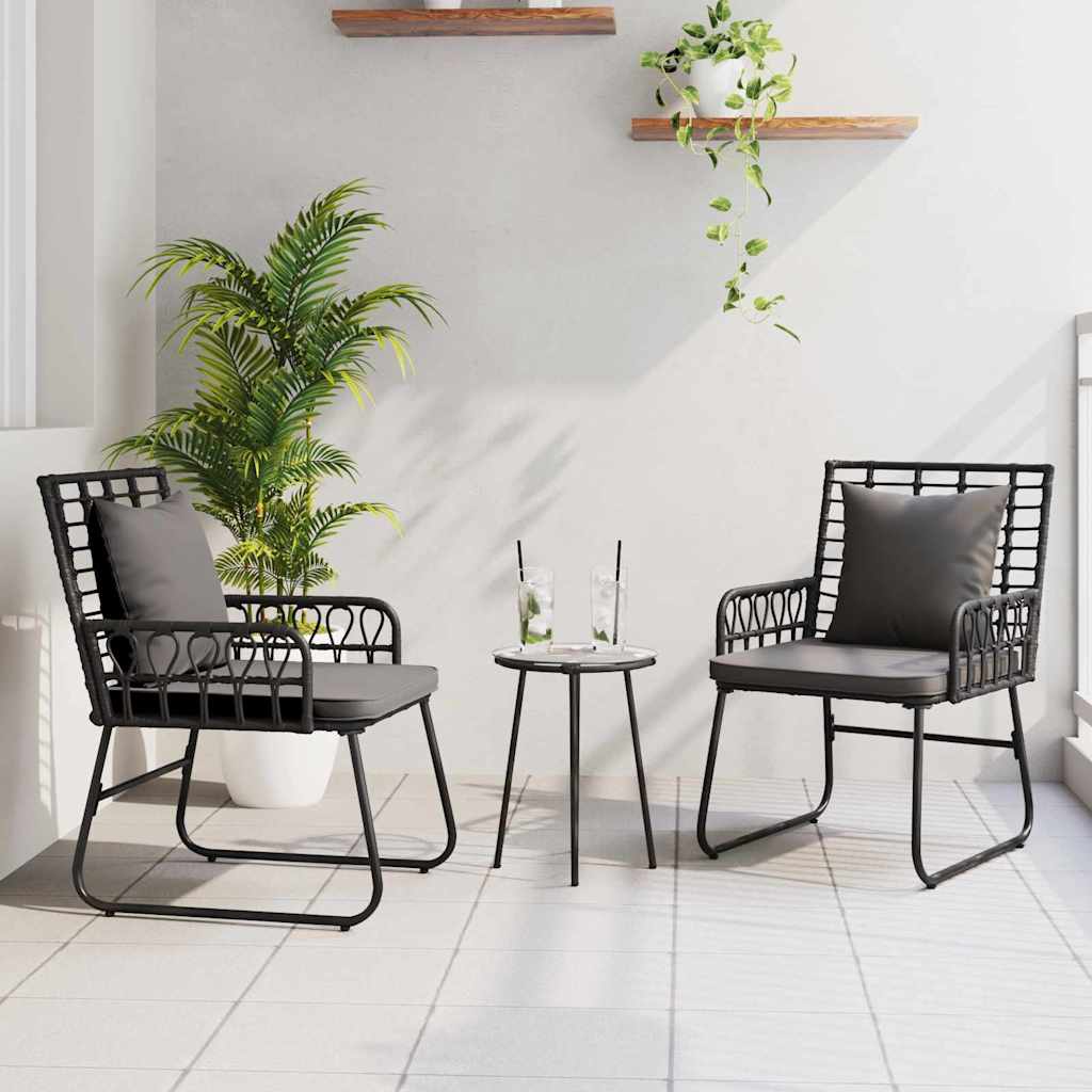 vidaXL Conjunto de Comedor de Jardín 3 uds. Negro y Antracita