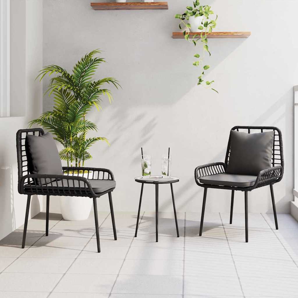 vidaXL Conjunto de Comedor de Jardín 3 uds. Negro y Antracita