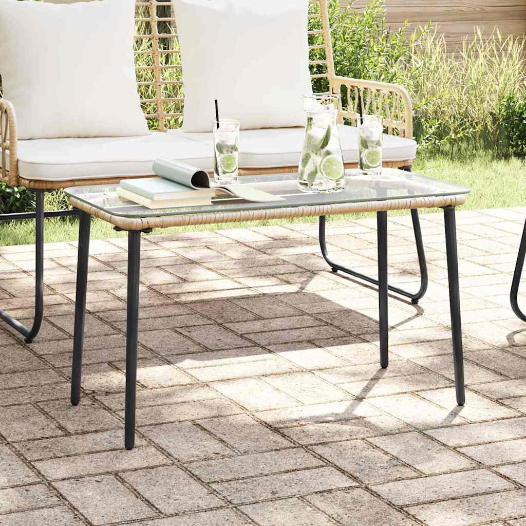 vidaXL Mesa de Jardín Natural 80 x 40 x 45 cm ratán sintético
