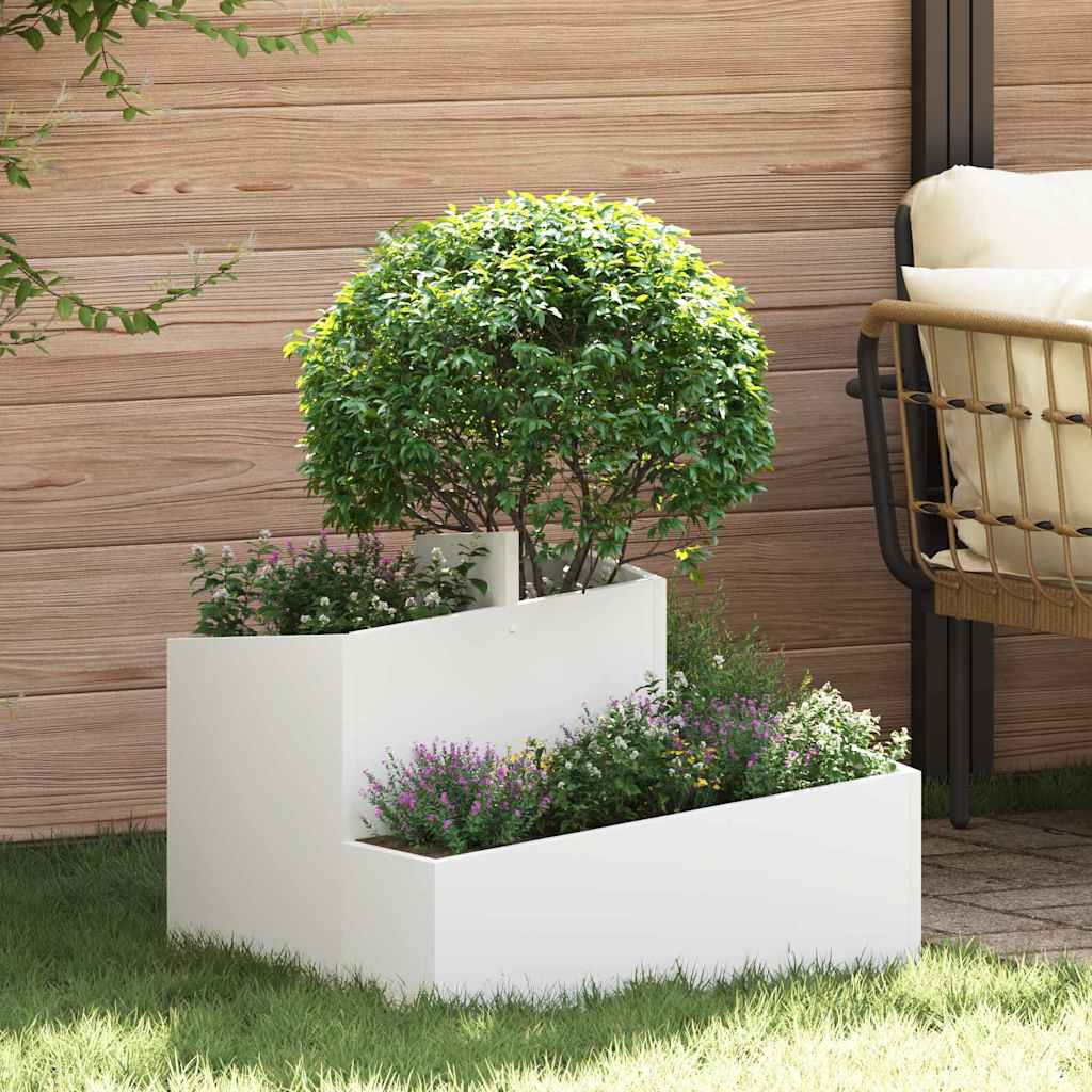 vidaXL Macetero de Jardín Blanco 60 x 60 x 50 cm