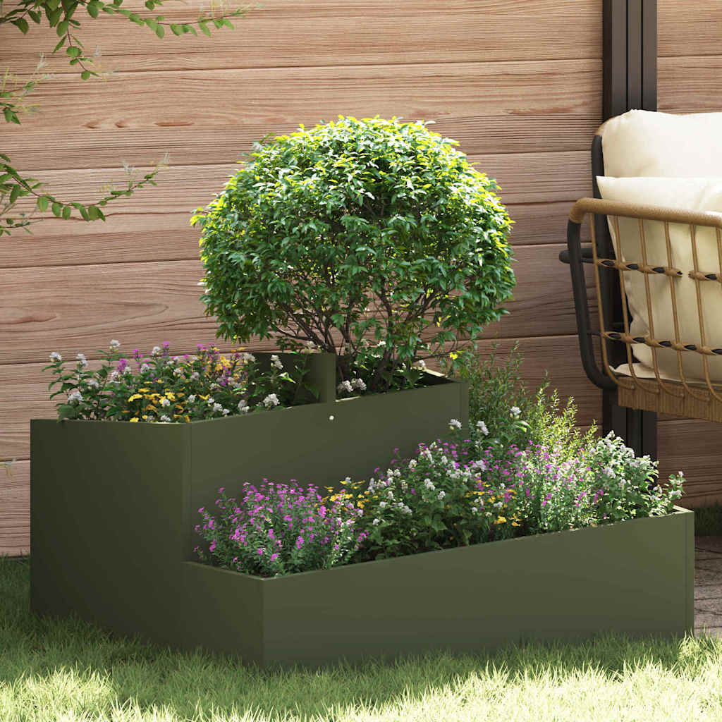 vidaXL Macetero de Jardín Verde oliva 80 x 80 x 50 cm