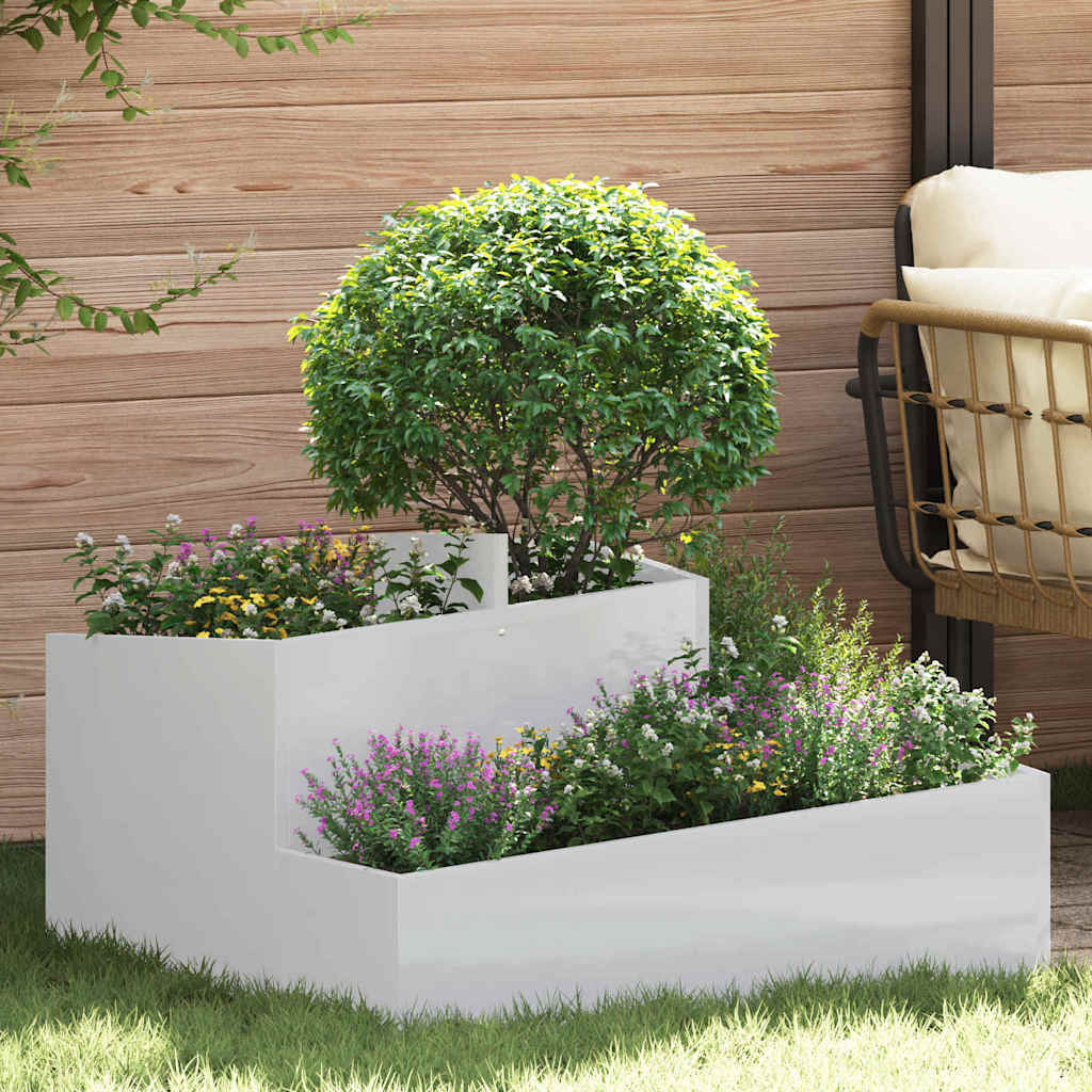vidaXL Macetero de Jardín Plateado 80 x 80 x 50 cm Acero Galvanizado