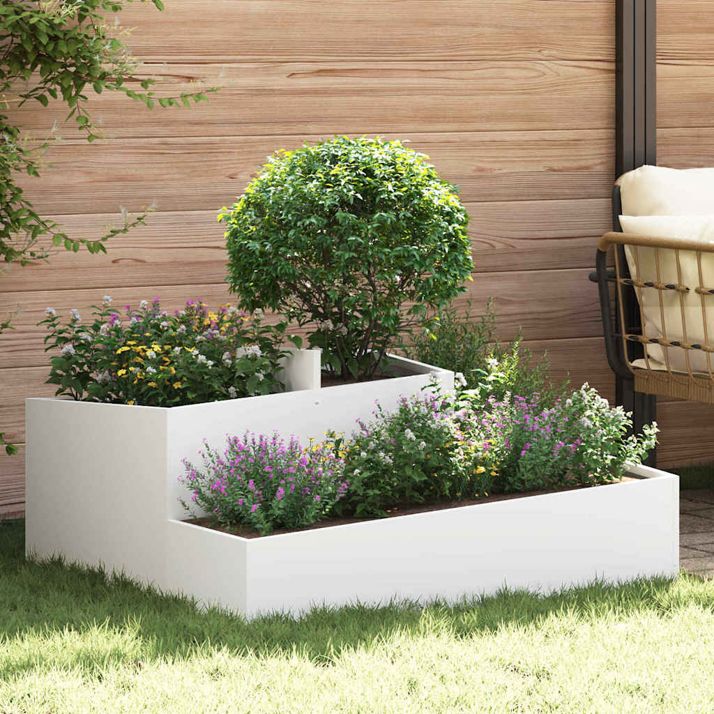 vidaXL Macetero de Jardín Blanco 100 x 100 x 50 cm