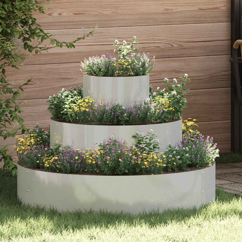 vidaXL Maceta para Jardín Plateado 90 x 90 x 20 cm Acero Galvanizado