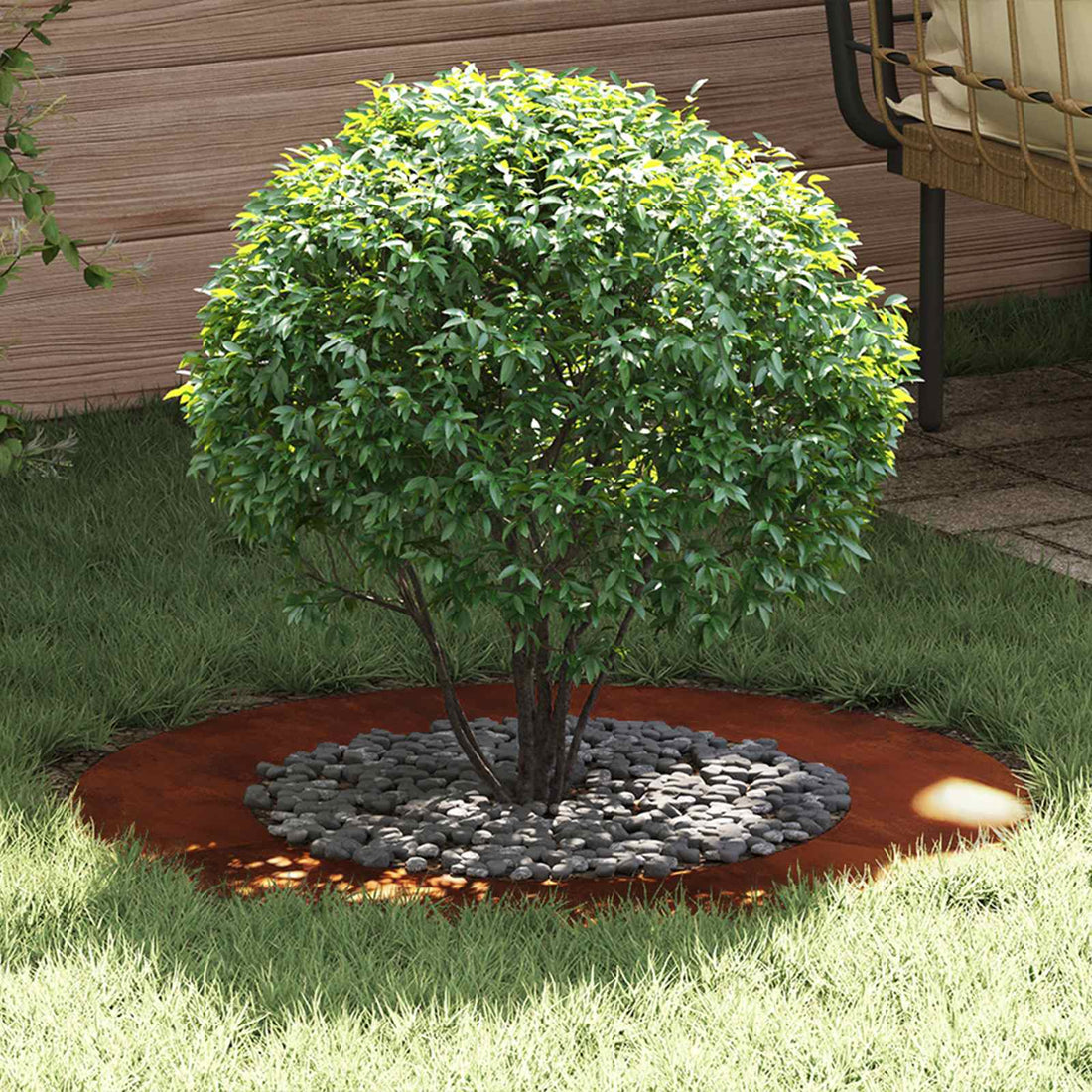 vidaXL adecuado para Anillos de Árbol Plano 5 uds. Oxidado Ø50/80 cm