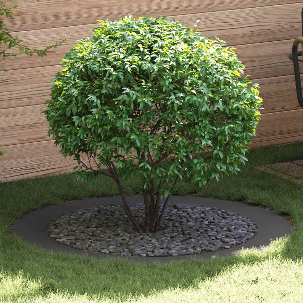 vidaXL adecuado para Anillos de Árbol Plano 5 uds. Negro Ø90/120 cm