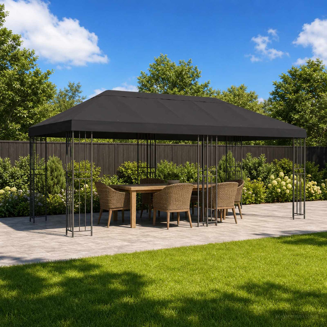 vidaXL Gazebo de Jardín 6 x 3 m Gris antracita Poliéster y Acero