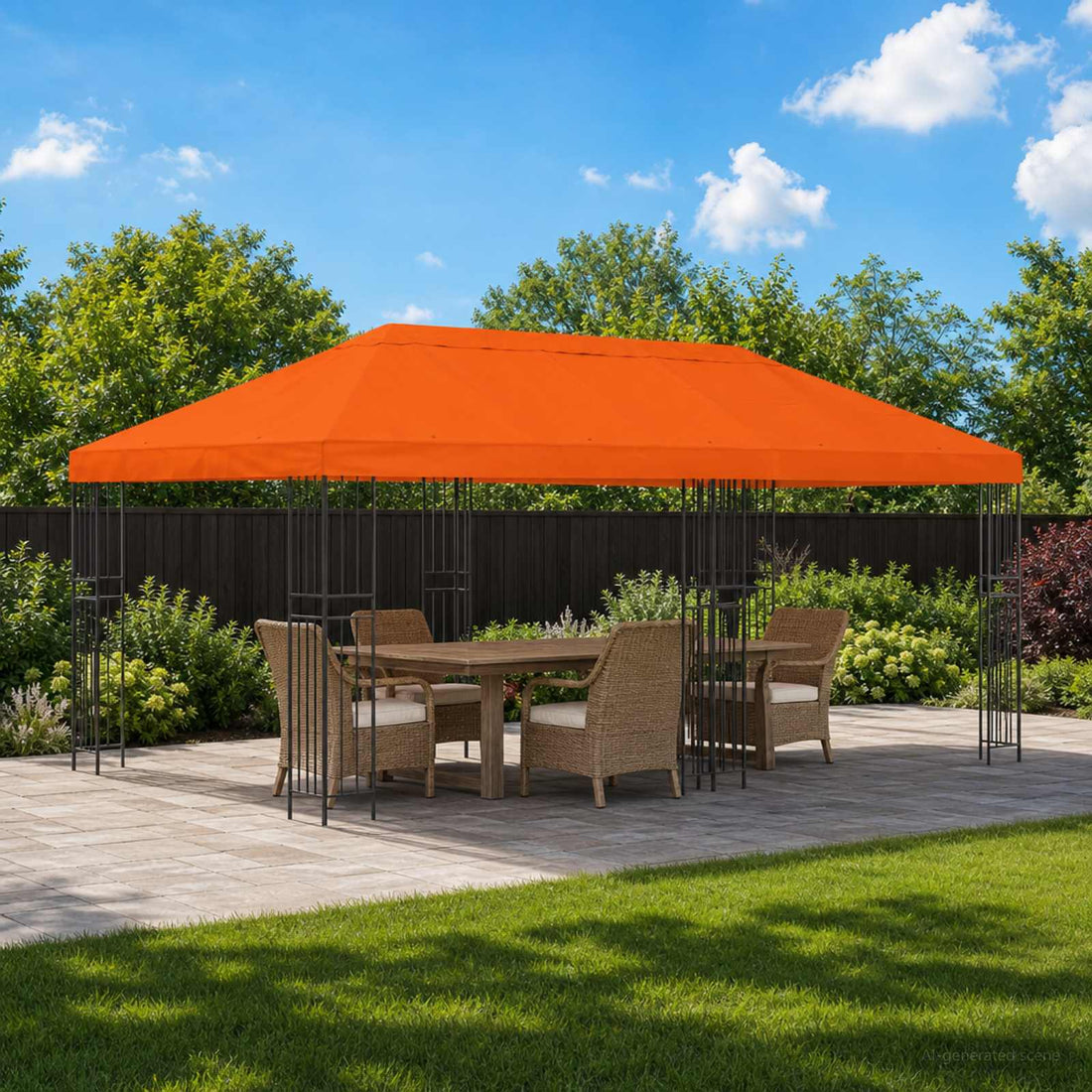 vidaXL Gazebo de Jardín 6 x 3 m Naranja Poliéster y Acero 190 gsm