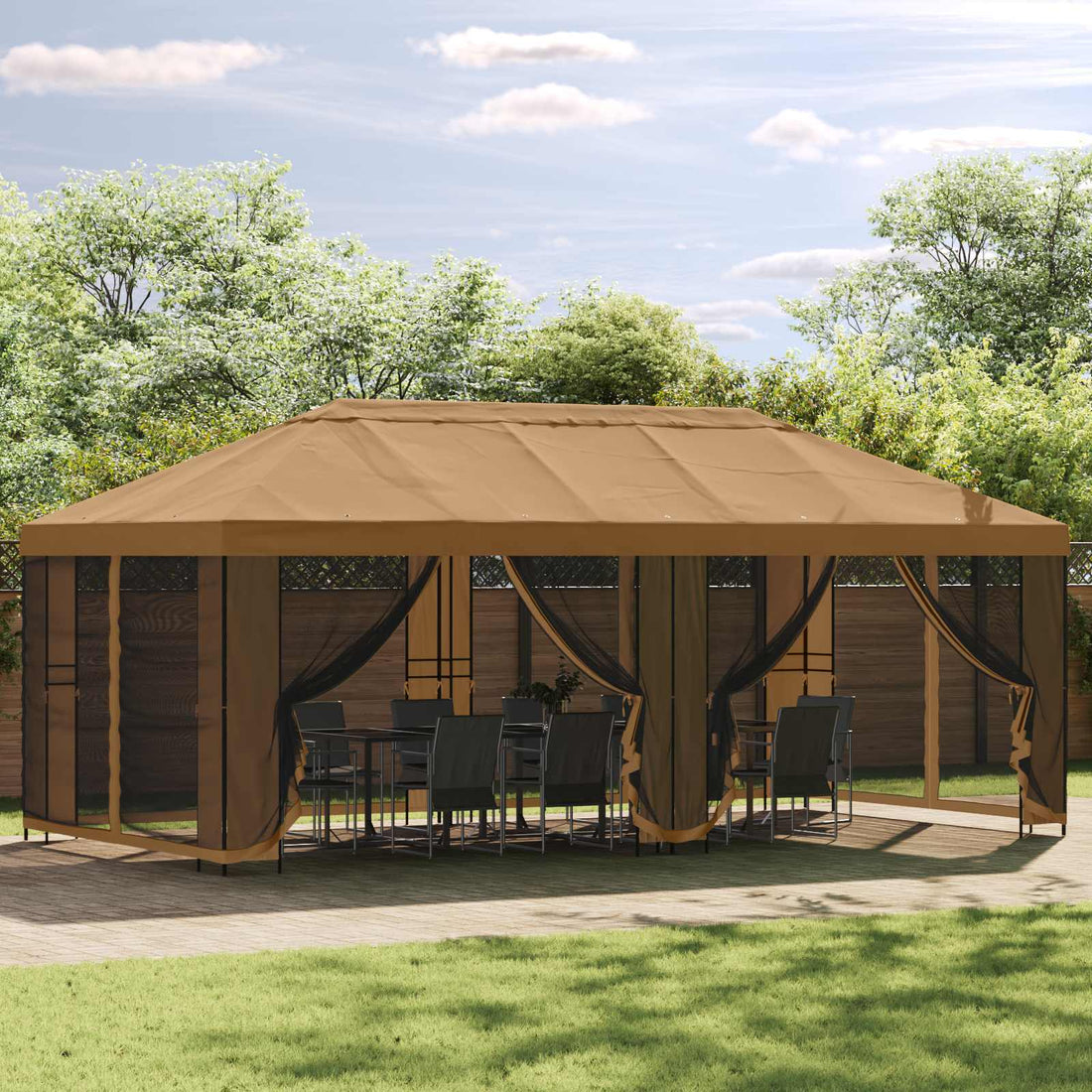 vidaXL Estructura de gazebo sin tela de gazebo 6 x 3 m Negro Acero
