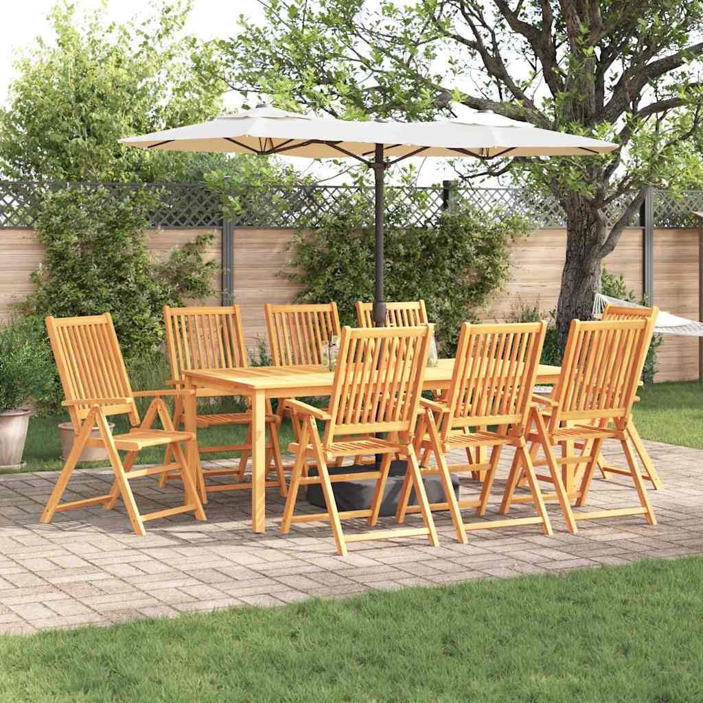 vidaXL Conjunto de Comedor de Jardín 9 uds. Marrón