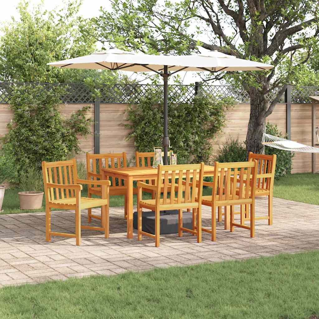 vidaXL Conjunto de Comedor de Jardín 7 uds. Marrón