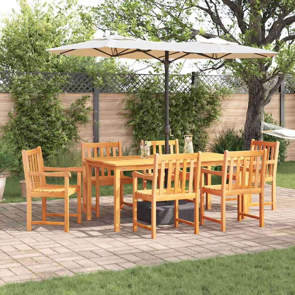 vidaXL Conjunto de Comedor de Jardín 7 uds. Marrón