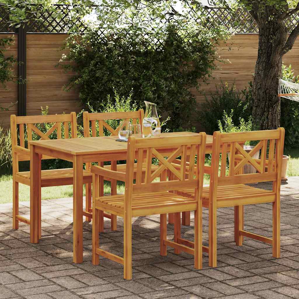 vidaXL Conjunto de Comedor de Jardín 5 uds. Marrón