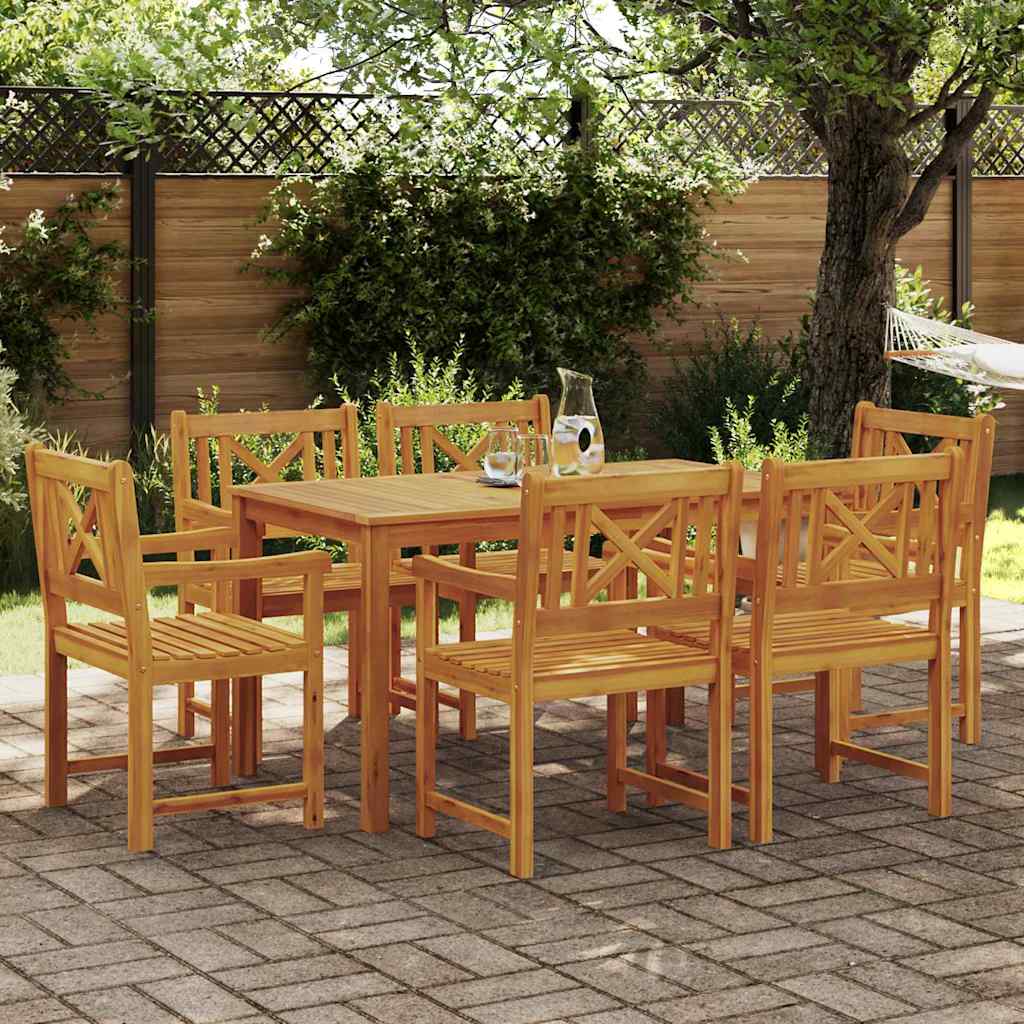 vidaXL Conjunto de Comedor de Jardín 7 uds. Marrón
