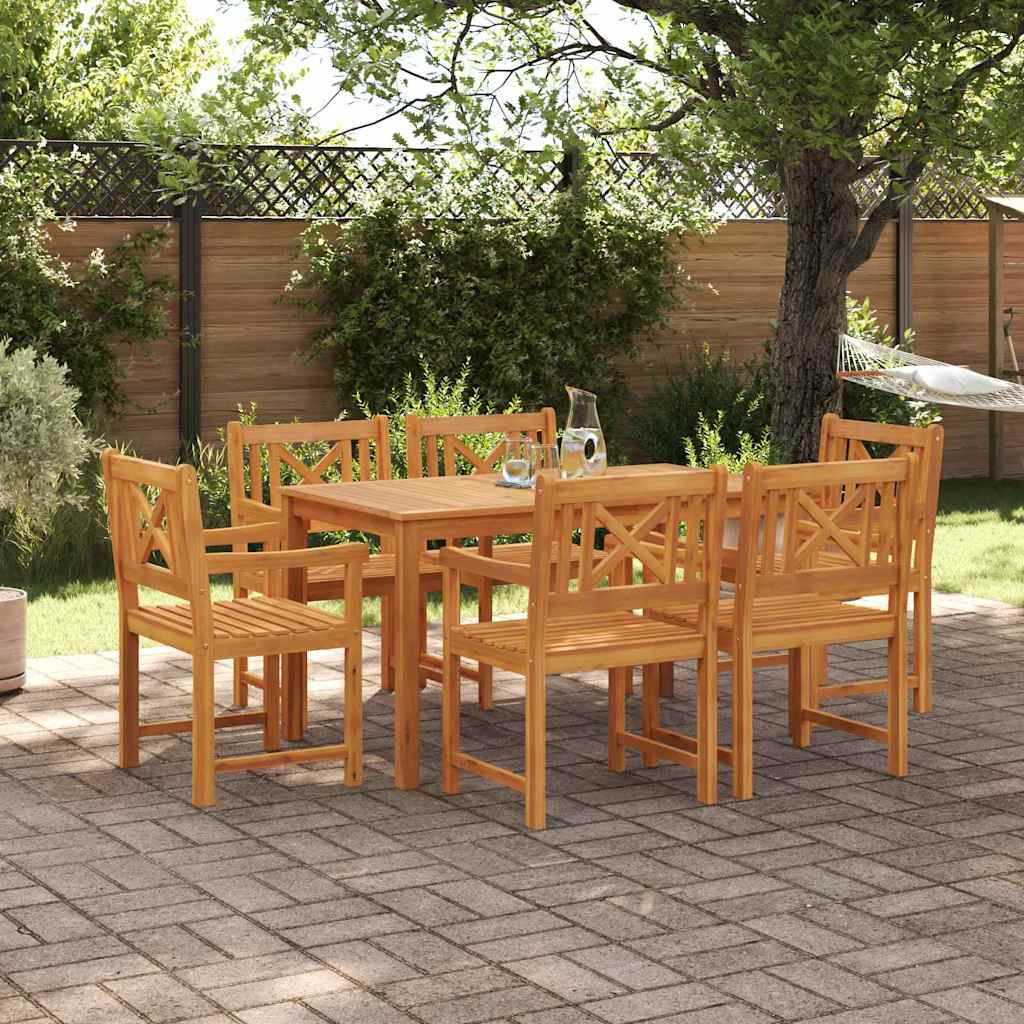 vidaXL Conjunto de Comedor de Jardín 7 uds. Marrón