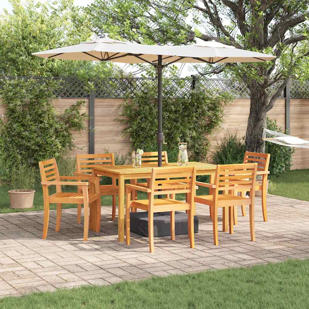 vidaXL Conjunto de Comedor de Jardín 7 uds. Marrón