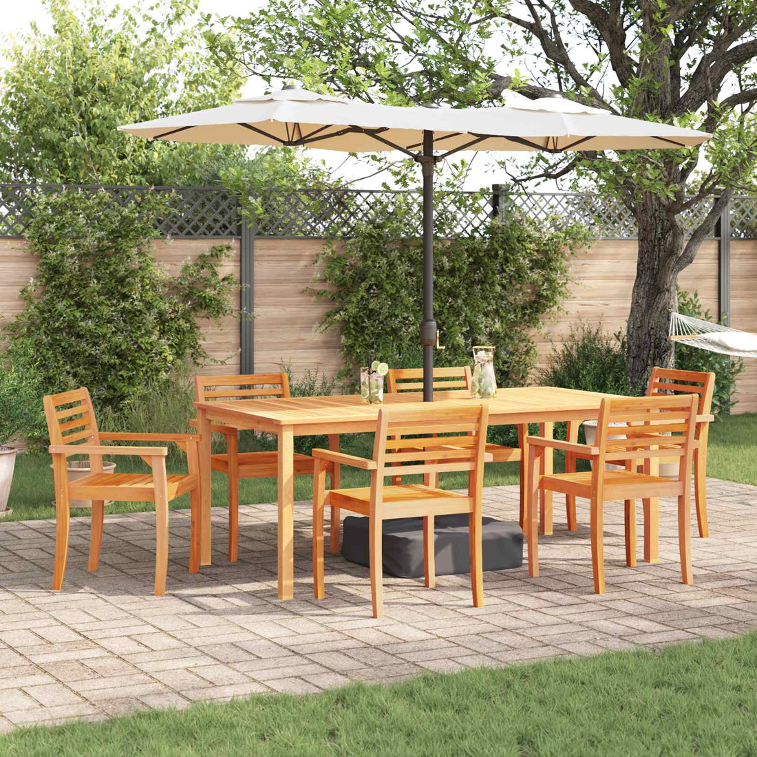 vidaXL Conjunto de Comedor de Jardín 7 uds. Marrón