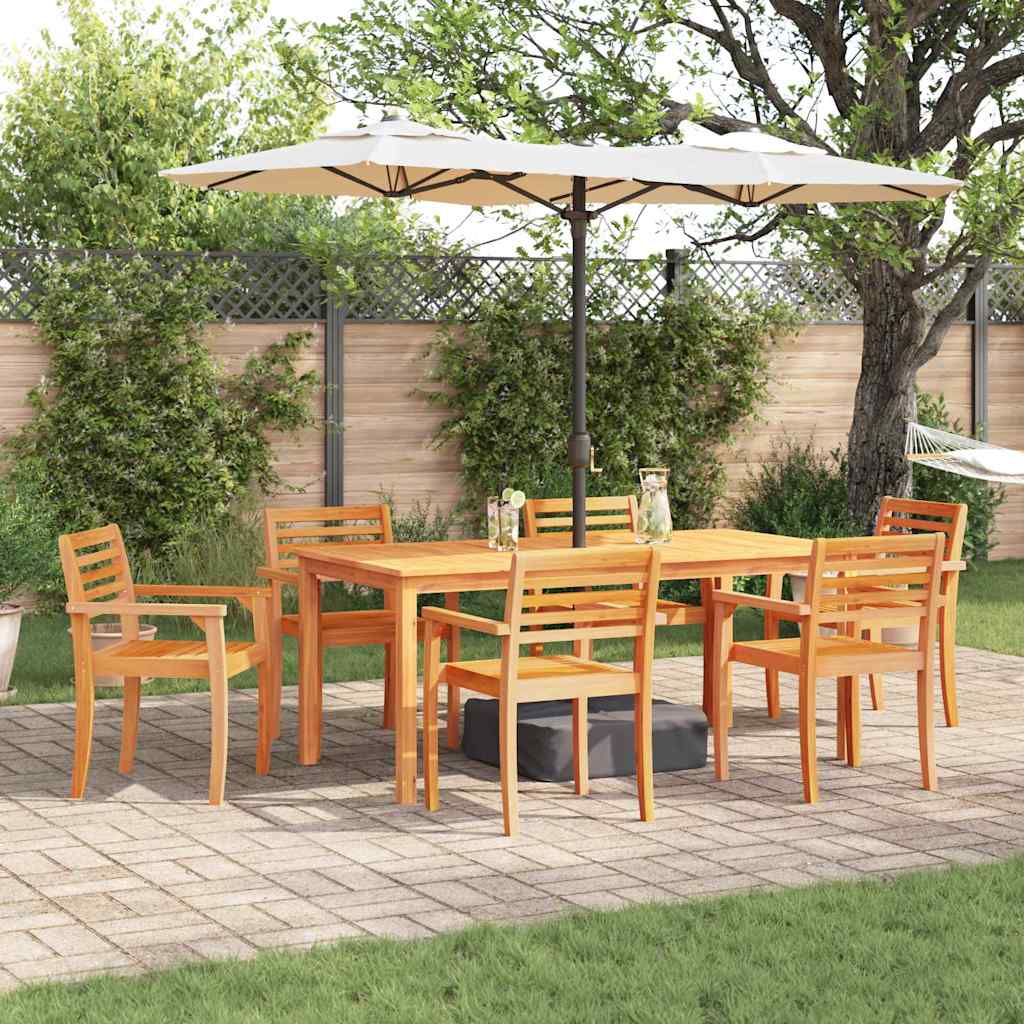 vidaXL Conjunto de Comedor de Jardín 7 uds. Marrón