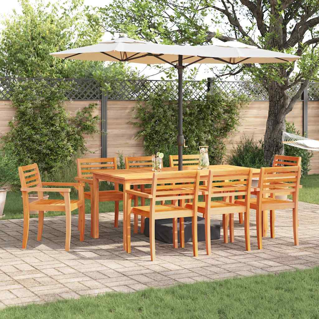 vidaXL Conjunto de Comedor de Jardín 9 uds. Marrón