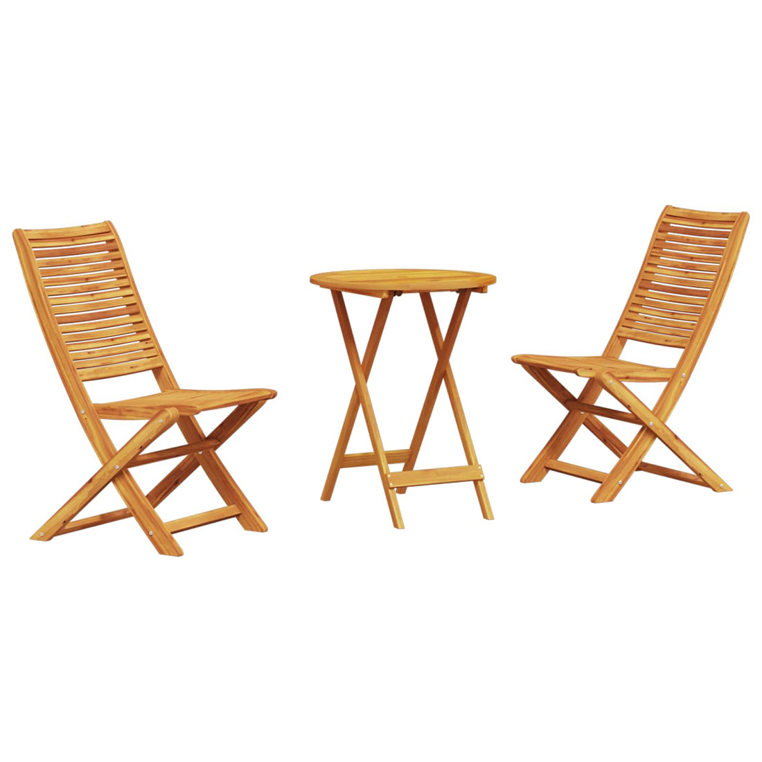 vidaXL Conjunto de Bistro Plegable 3 uds. Marrón